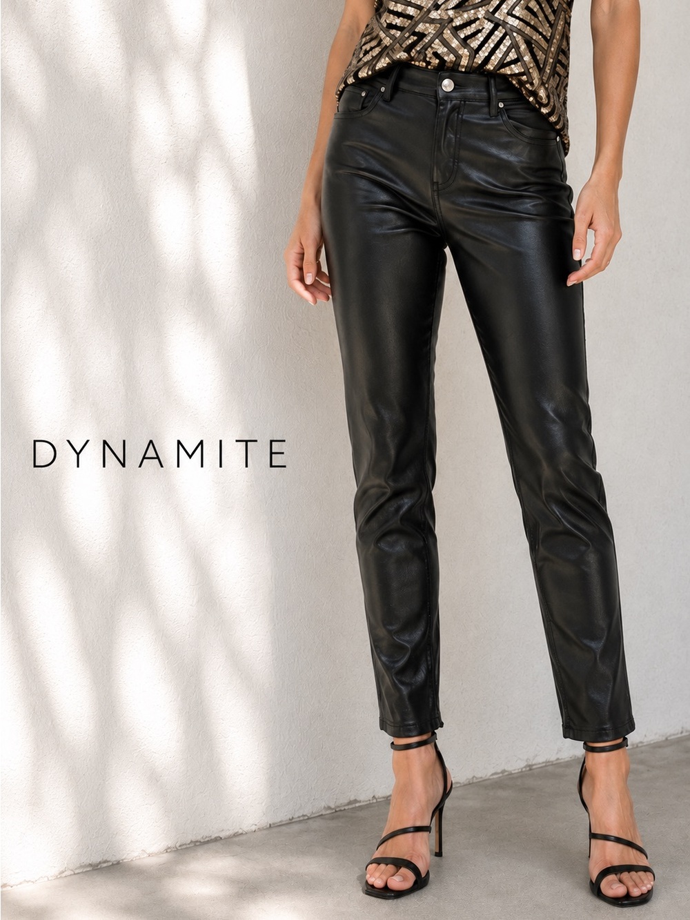 DYNAMITE Black Faux Leather Pants